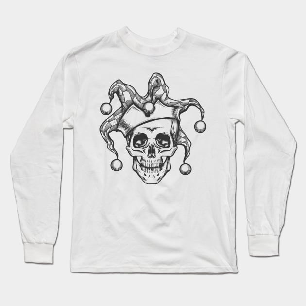 The Skull in joker cap Long Sleeve T-Shirt by devaleta